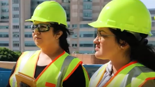 two workers in hard hats