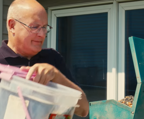 Jeff feeding the birds